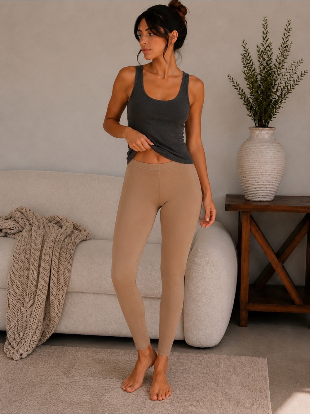 SKIMS Fits Everybody Leggings XXS Deep Nude High Waist Second Skin